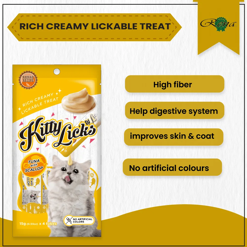 Me O Creamy Chicken & Liver and  Kitty Licks Tuna Scallop Cat Treats Combo
