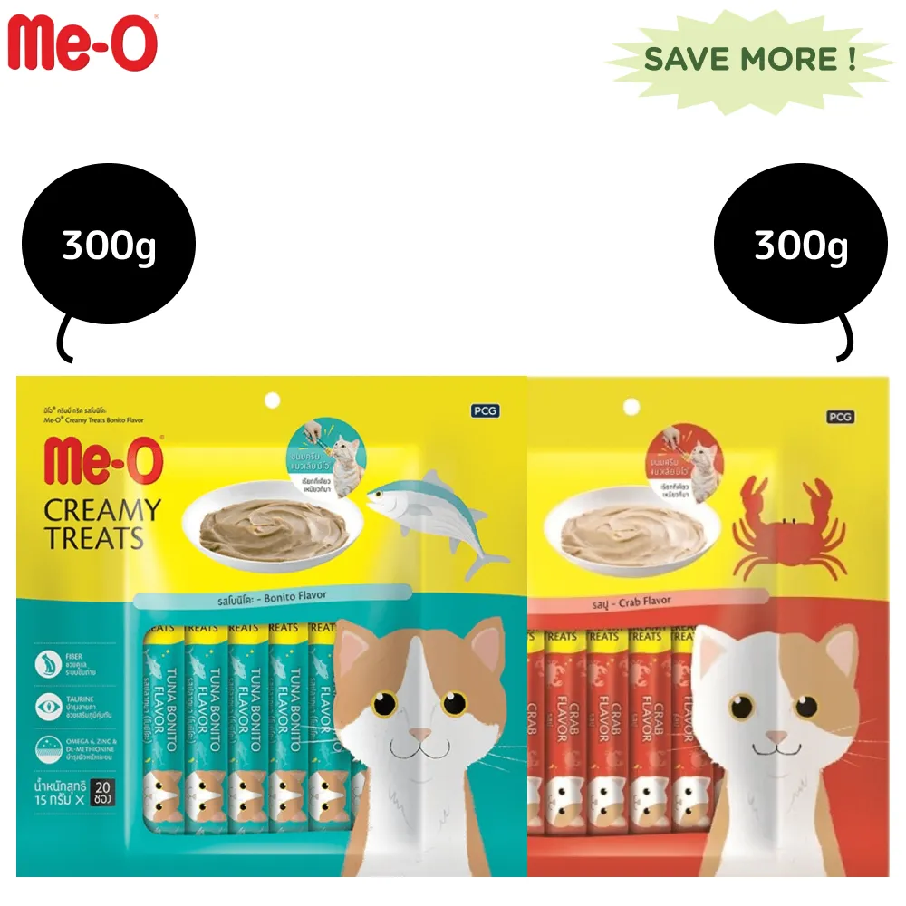Me O Creamy Crab and Creamy Bonito Cat Treat Combo