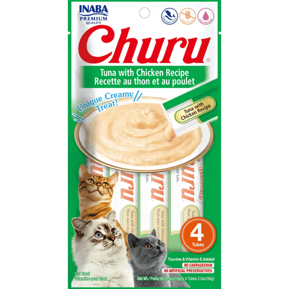 Me O Creamy Crab and INABA Churu Tuna with Chicken Creamy Cat Treats (2 2)