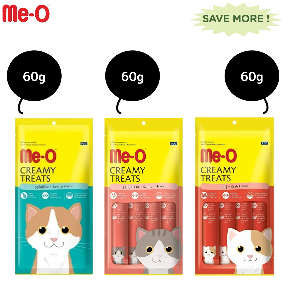 Me O Creamy Crab, Salmon and Bonito Cat Treat Combo