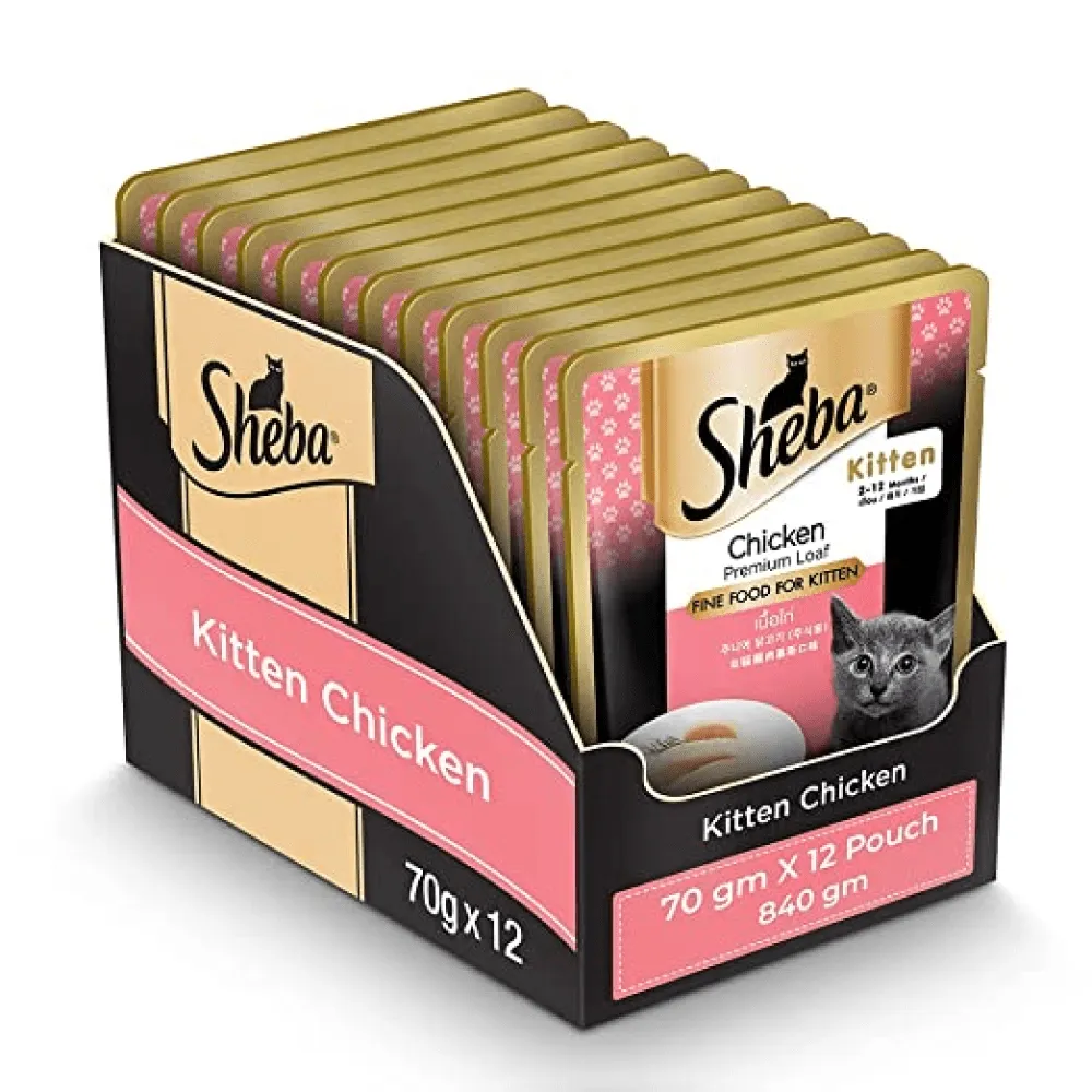 Me O Tuna & Sardine in Jelly and Sheba Chicken Loaf Rich Premium Kitten (2 to 12 Months) Fine Cat Wet Food Combo