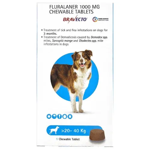 MSD Animal Health Bravecto Tablet 20-40 kg and  40-56 kg Combo