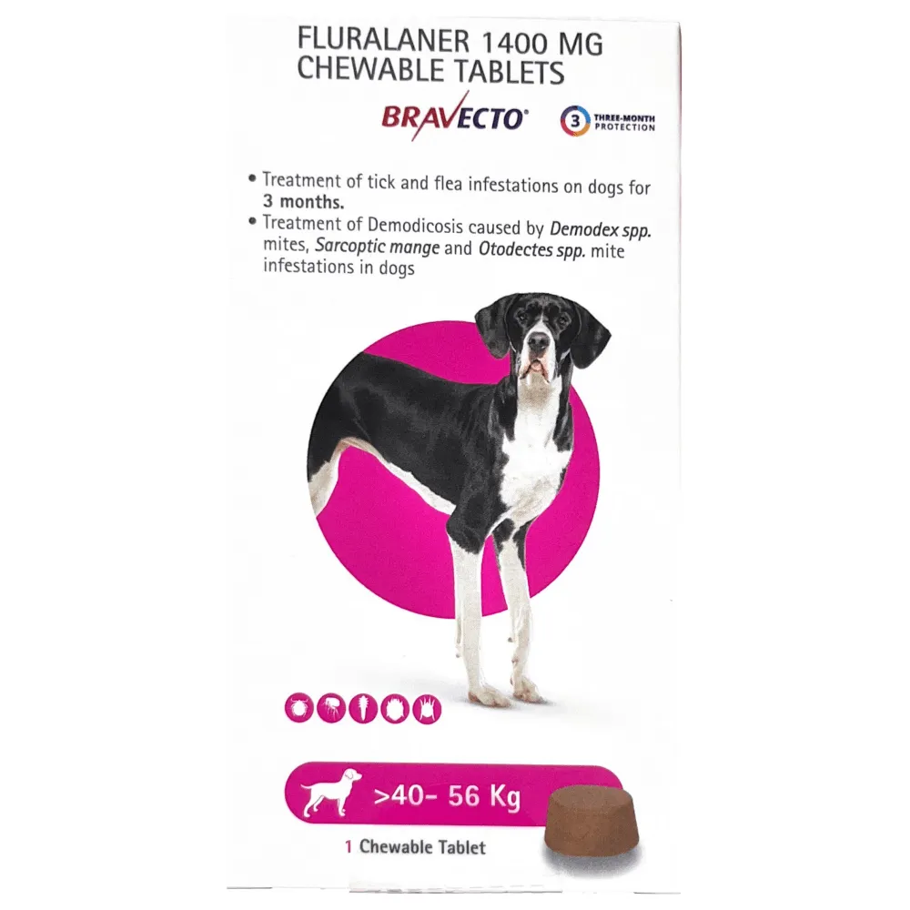 MSD Animal Health Bravecto Tablet 20-40 kg and  40-56 kg Combo