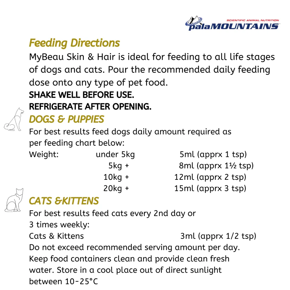My Beau Vet Collection Skin & Hair Food Supplement for Dogs and Cats