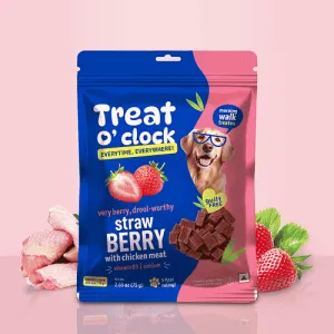 Natural Remedies Treat O'Clock Strawberry with Chicken Meat Treats for Dogs