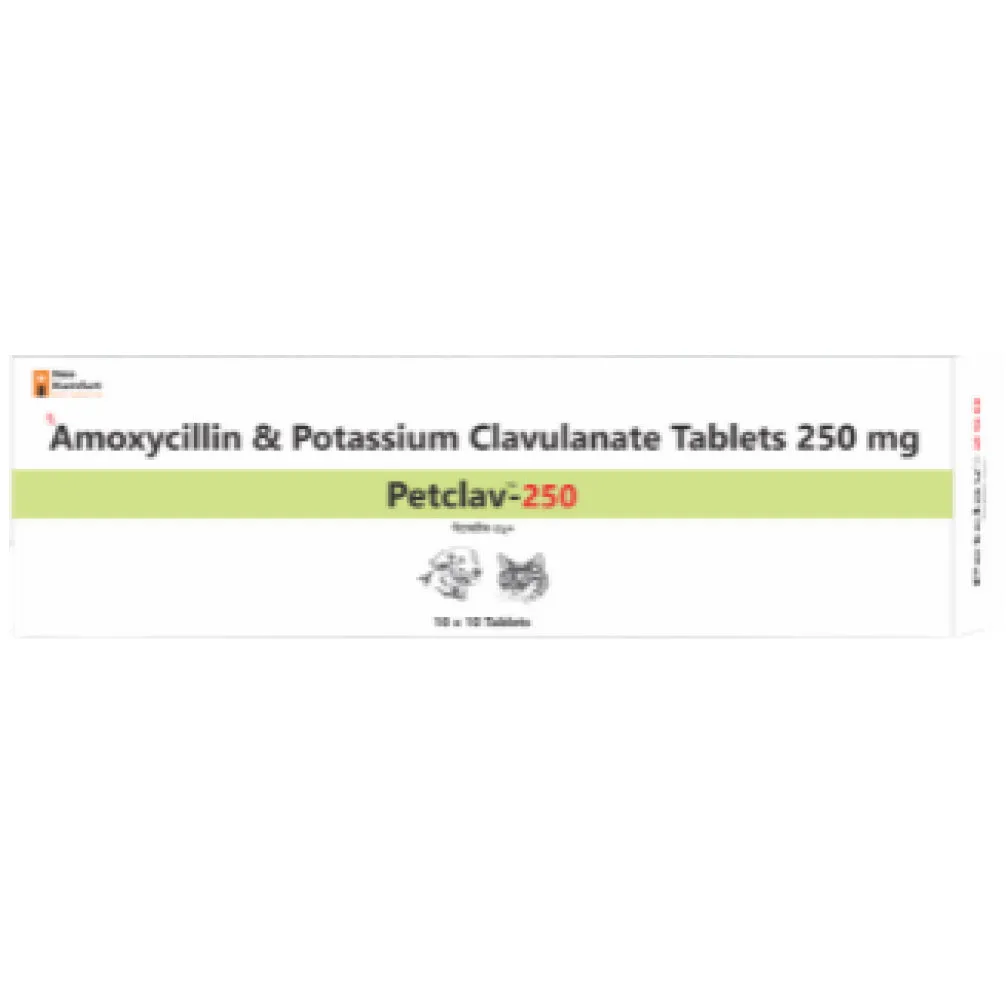 Neo Kumfurt Petclav 250mg (Amoxycillin) Tablet for Dogs & Cats (pack of 10 tablets)