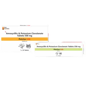 Neo Kumfurt Petclav 500mg (Amoxycillin & Potassium Clavulanate) Tablet for Dogs and Cats