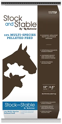 Nutrena Blue Stock and Stable 12% Multi-Species Pelleted Nutrena Feed