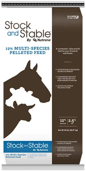 Nutrena Blue Stock and Stable 12% Multi-Species Pelleted Nutrena Feed