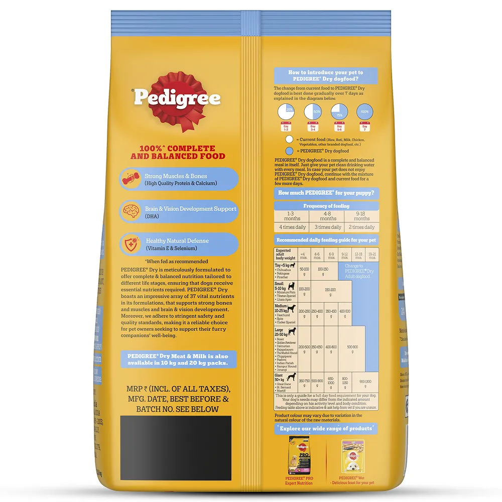Pedigree Meat & Milk Puppy Dog Dry Food