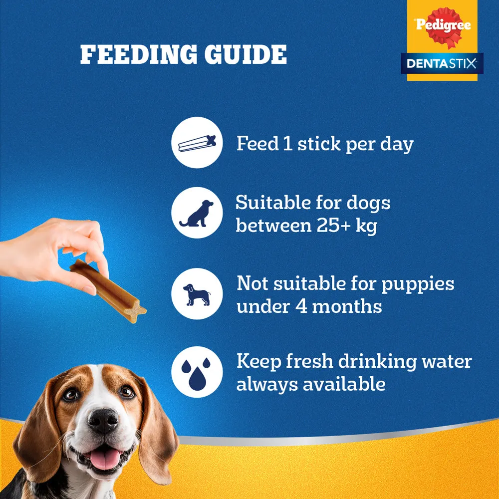 Pedigree PRO Expert Nutrition Active Adult (18 Months ) Large Breed Dry Food and Dentastix Oral Care for Adult (25 kg ) Combo for Dogs