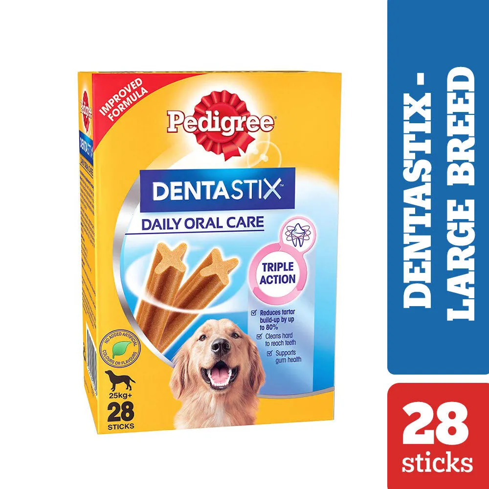 Pedigree PRO Expert Nutrition Active Adult (18 Months ) Large Breed Dry Food and Dentastix Oral Care for Adult (25 kg ) Combo for Dogs