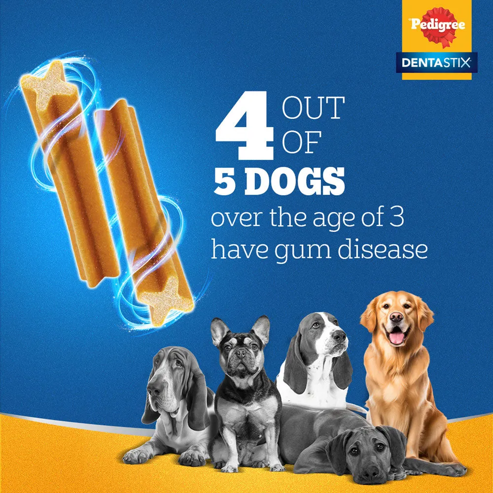 Pedigree PRO Expert Nutrition Active Adult (18 Months ) Large Breed Dry Food and Dentastix Oral Care for Adult (25 kg ) Combo for Dogs
