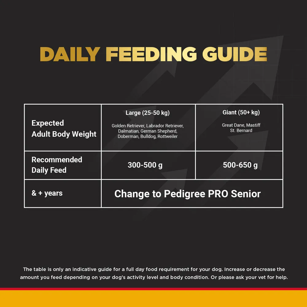 Pedigree PRO Expert Nutrition Active Adult (18 Months ) Large Breed Dry Food and Dentastix Oral Care for Adult (25 kg ) Combo for Dogs