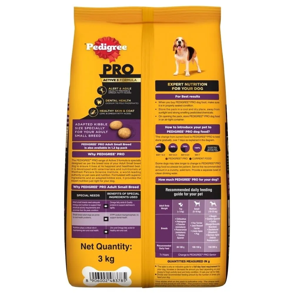 Pedigree PRO Expert Nutrition Adult Dry Food for Small Breed and Pedigree Grilled Liver Tasty Jerky Treat Combo for Dogs