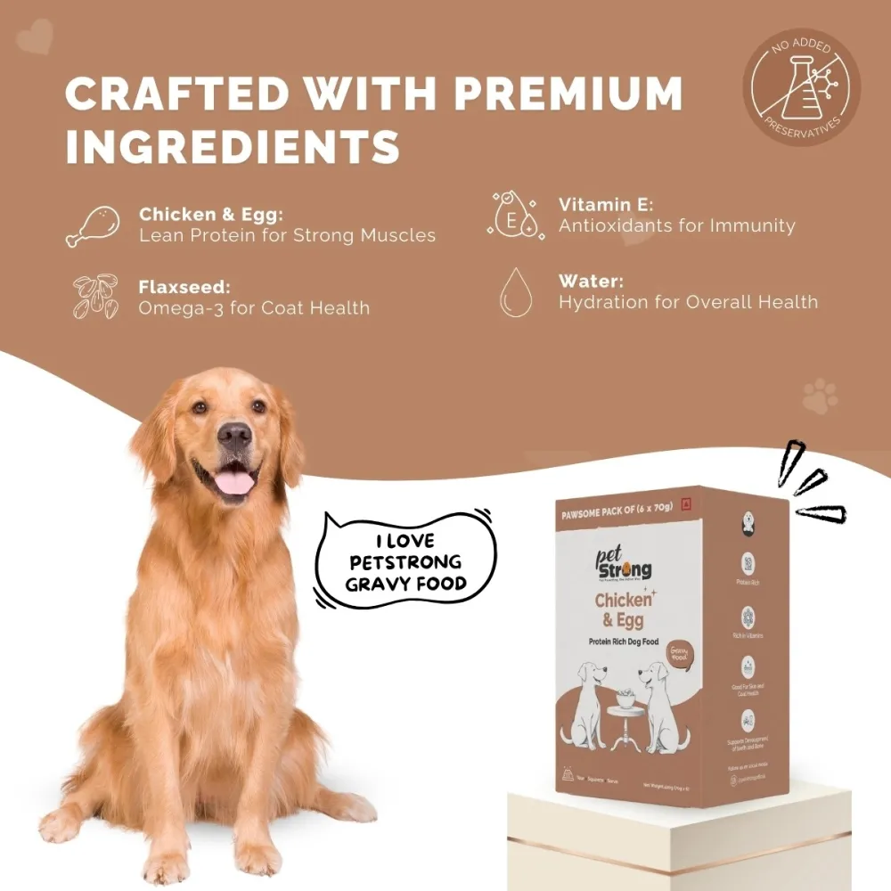 PetStrong Chicken and Egg in Gravy Wet Food for Dogs