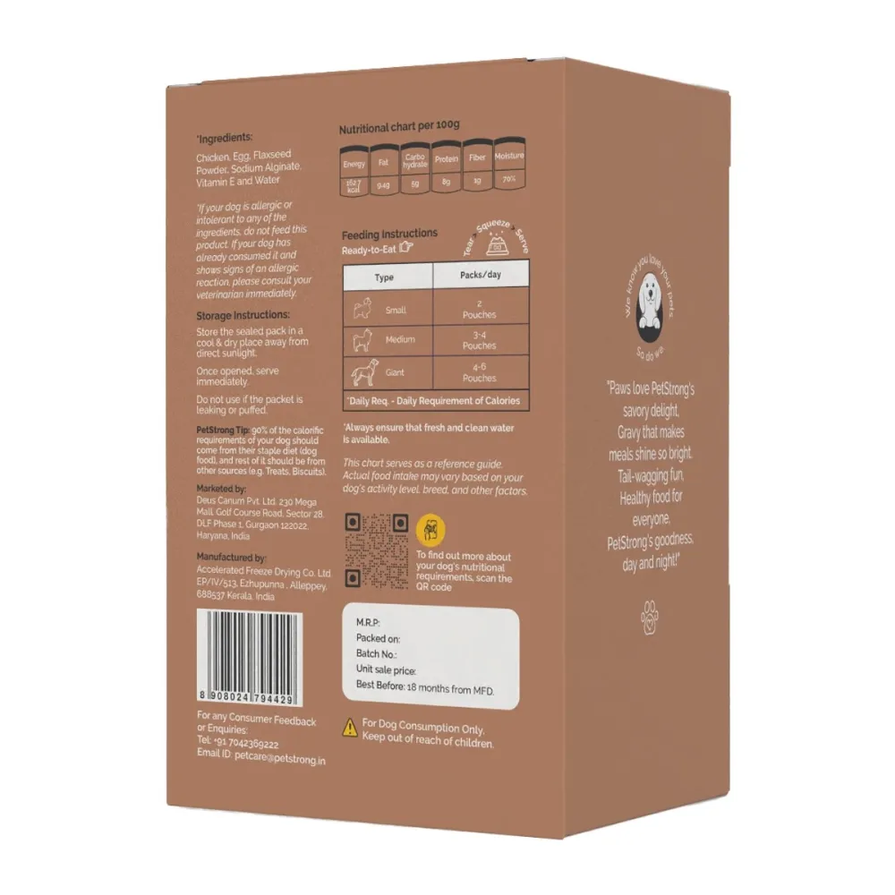 PetStrong Chicken and Egg in Gravy Wet Food for Dogs