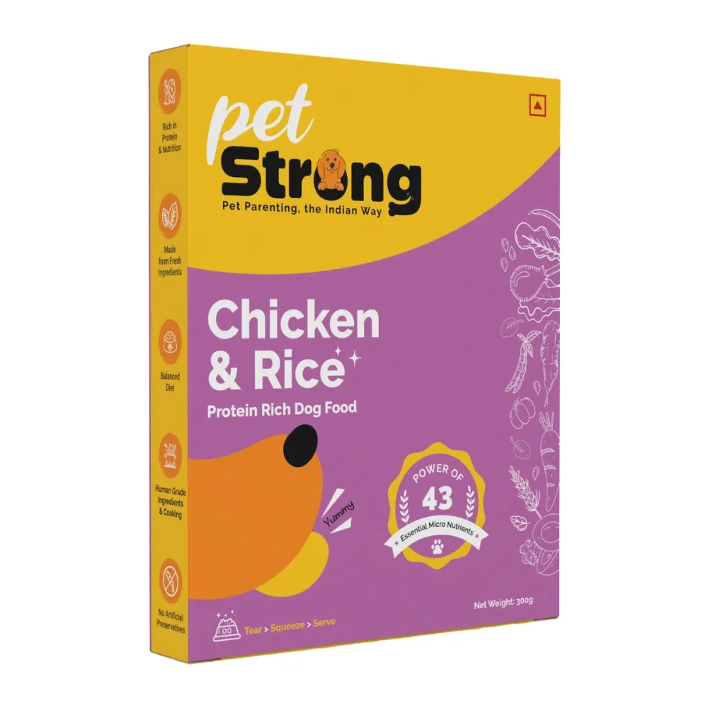 PetStrong Chicken and Rice Fresh Food and 2.2  Meal Protein Booster for Dogs Combo