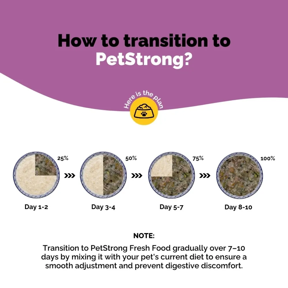 PetStrong Chicken and Rice Fresh Food and 2.2  Meal Protein Booster for Dogs Combo
