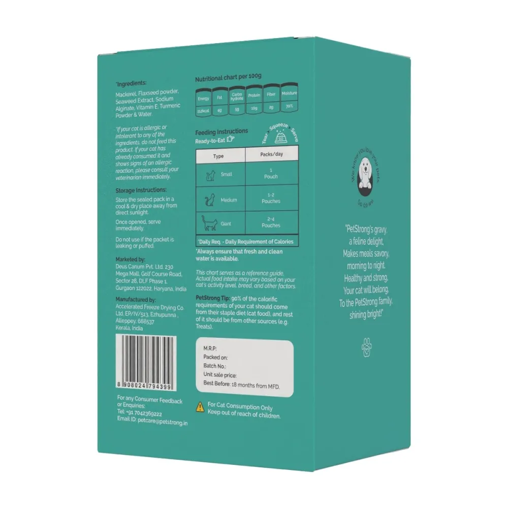 PetStrong Mackerel and Seaweed in Gravy Cat Wet Food