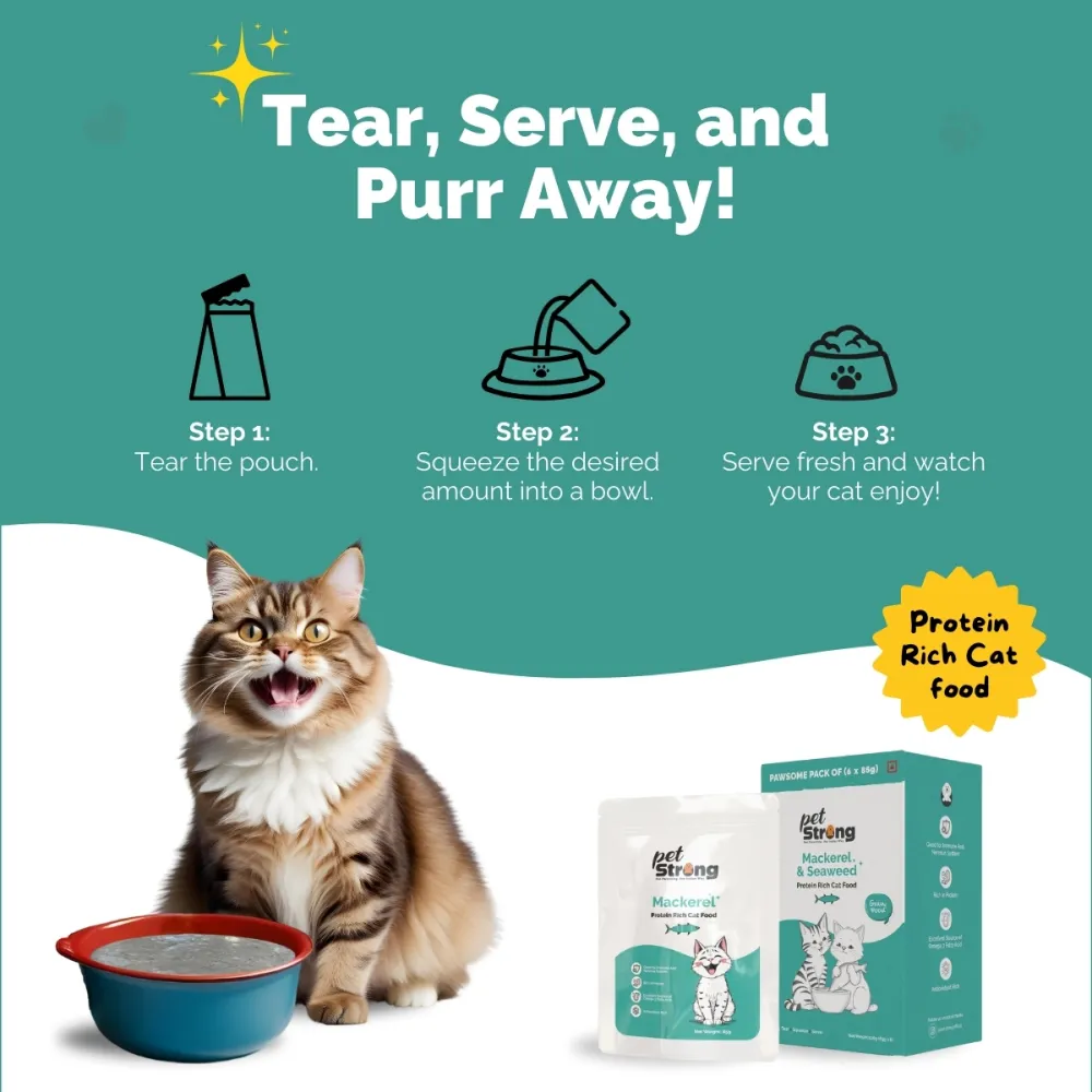 PetStrong Mackerel and Seaweed in Gravy Cat Wet Food