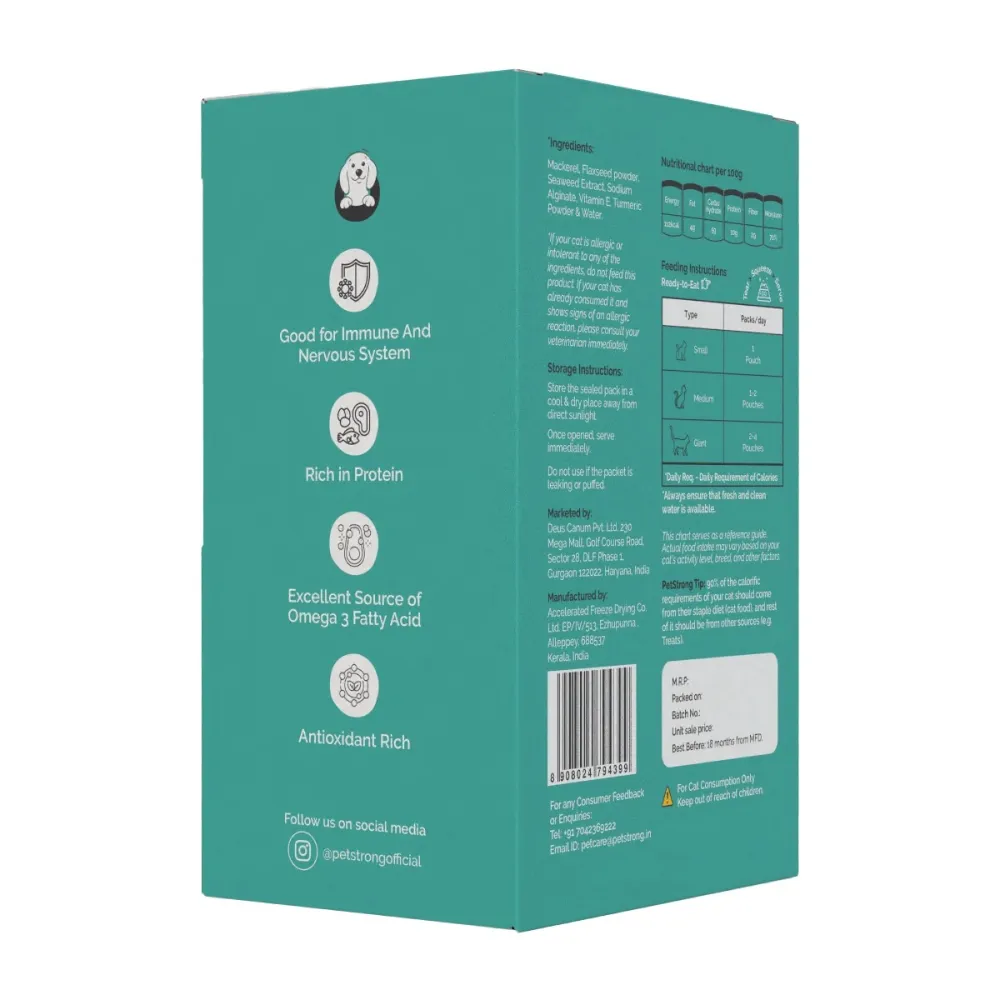 PetStrong Mackerel and Seaweed in Gravy Cat Wet Food
