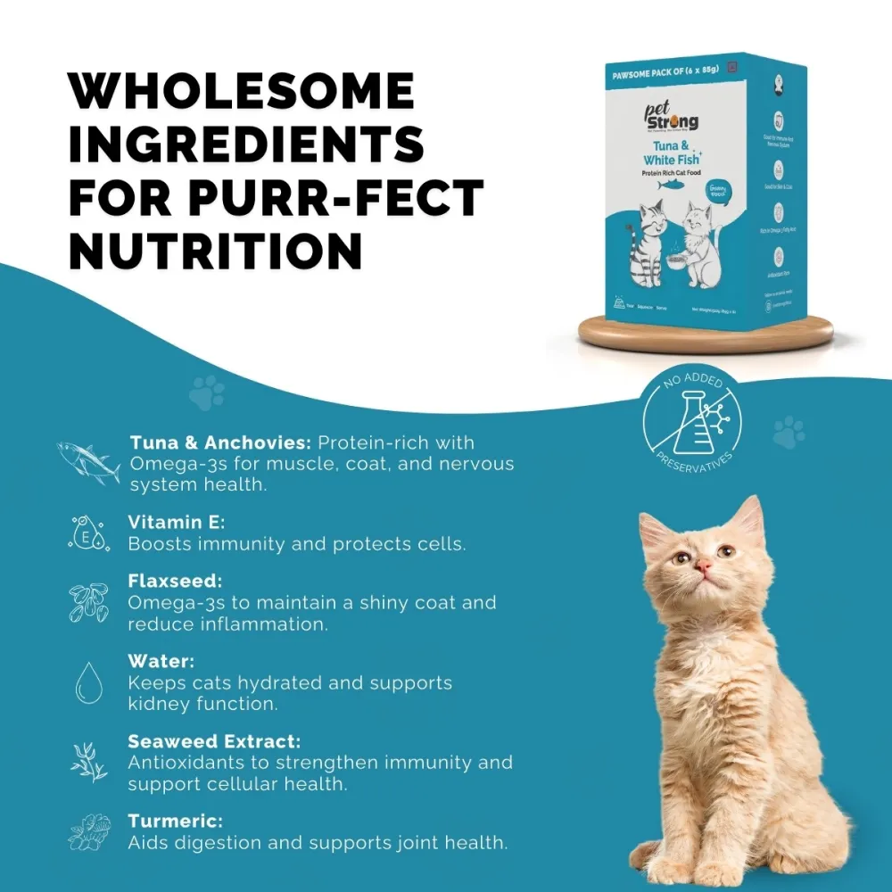 PetStrong Tuna and White Fish in Gravy Cat Wet Food