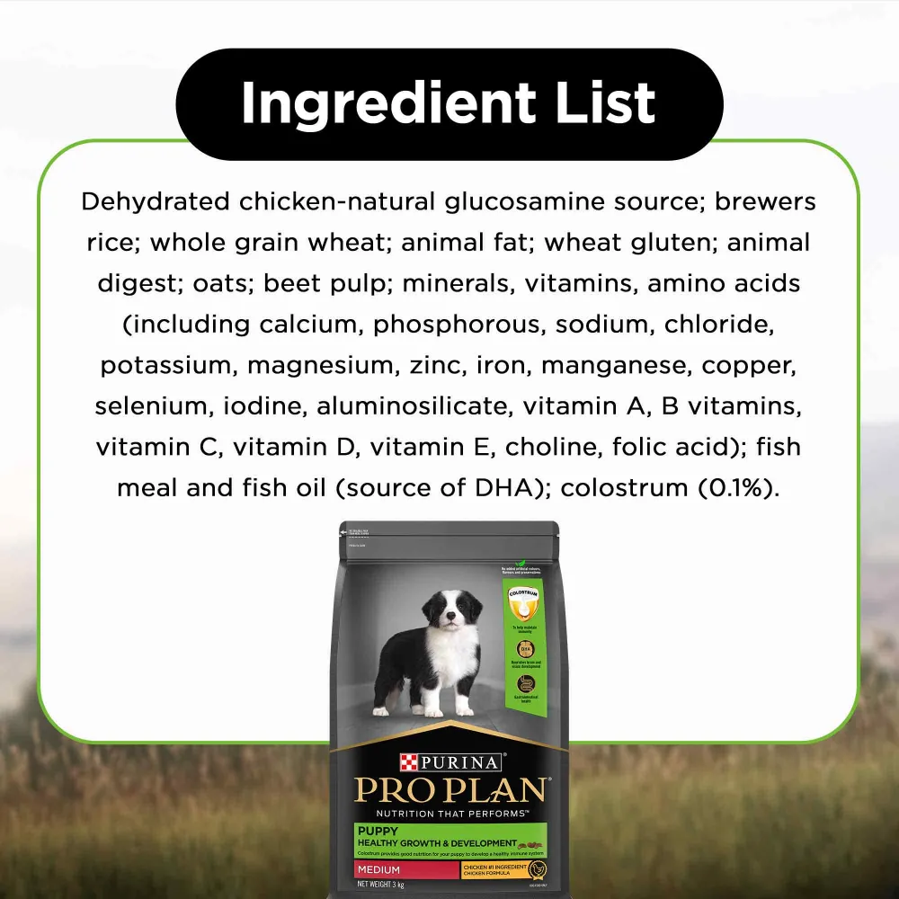 Pro Plan Chicken Medium Breed Puppy Dog Dry Food (New Improved Formula) (Limited Shelf Life)