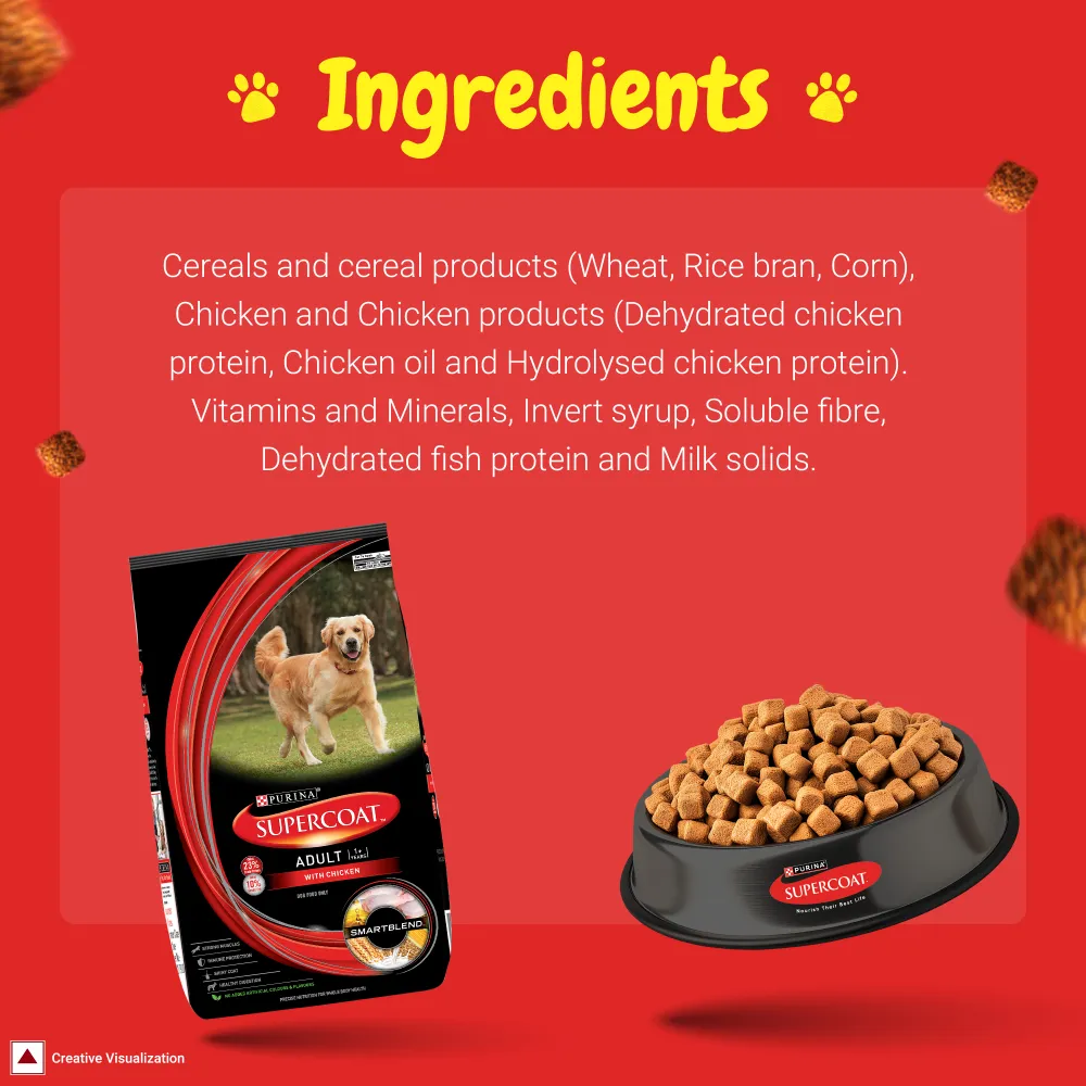 Purina SuperCoat Chicken Smartblend Adult Dog Dry Food (1  Years)