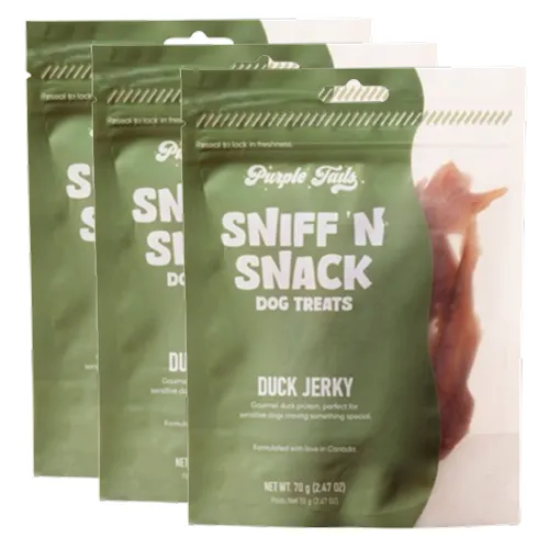 Purple Tails Sniff N Snack Duck Jerky Dog Treat
