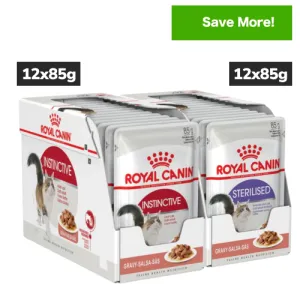 Royal Canin Instinctive and Sterilised Gravy Adult Cat Wet Food Combo