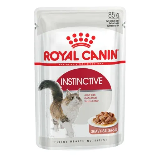 Royal Canin Instinctive Gravy Wet Food and Hair & Skin Care Adult Gravy Cat Wet Food Combo