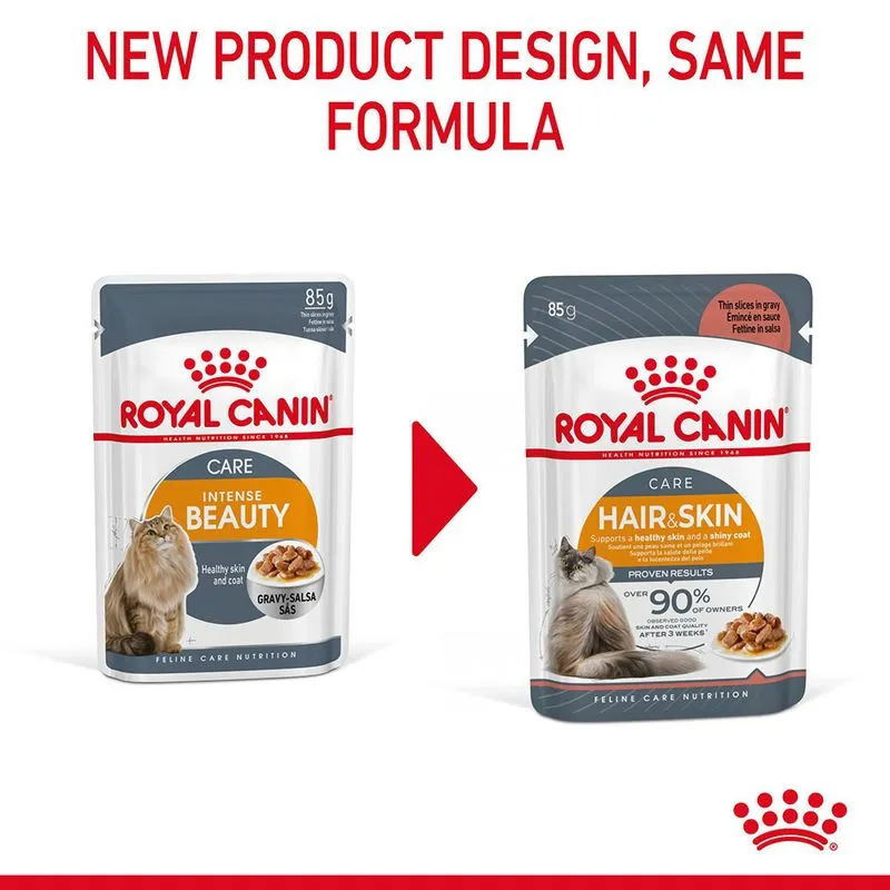 Royal Canin Instinctive Gravy Wet Food and Hair & Skin Care Adult Gravy Cat Wet Food Combo