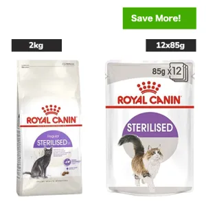 Royal Canin Sterilised 37 and Sterilised Gravy Adult Cat Wet Food Combo