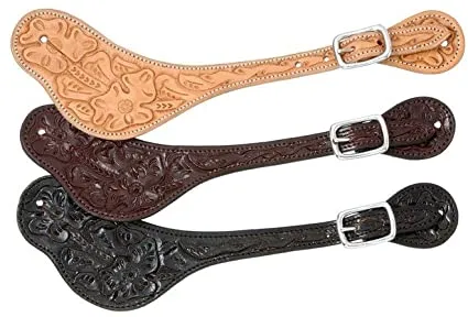 Royal King Floral Stamp Spur Strap - Black