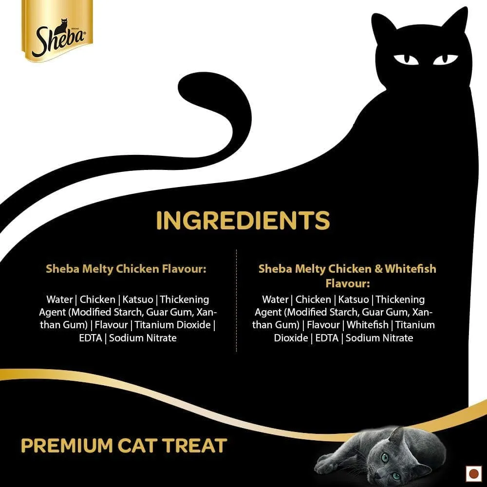 Sheba Chicken & Whitefish Sasami Melty Premium Treats and Trixie Catnip Play Spray for Cats Combo