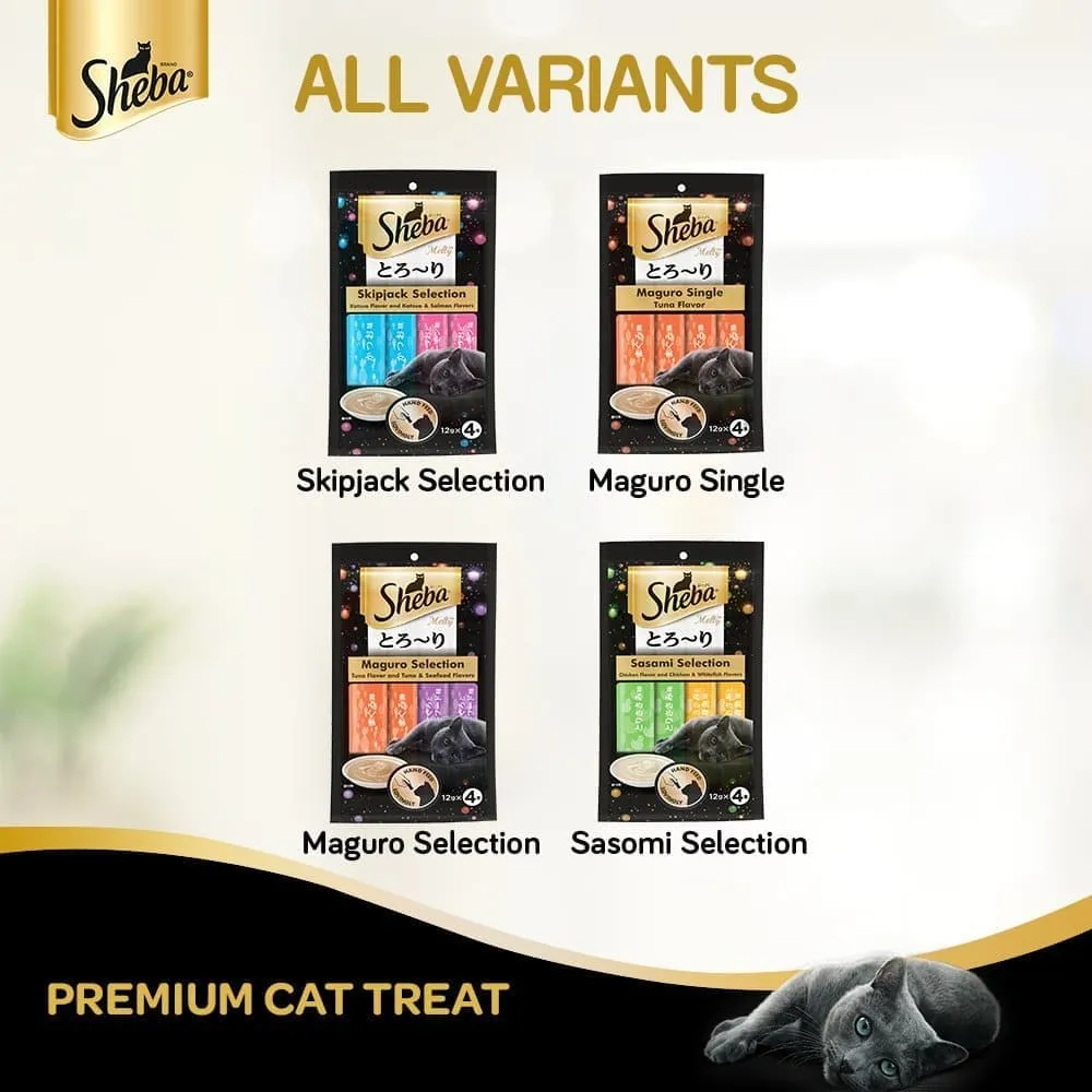 Sheba Chicken & Whitefish Sasami Melty Premium Treats and Trixie Catnip Play Spray for Cats Combo
