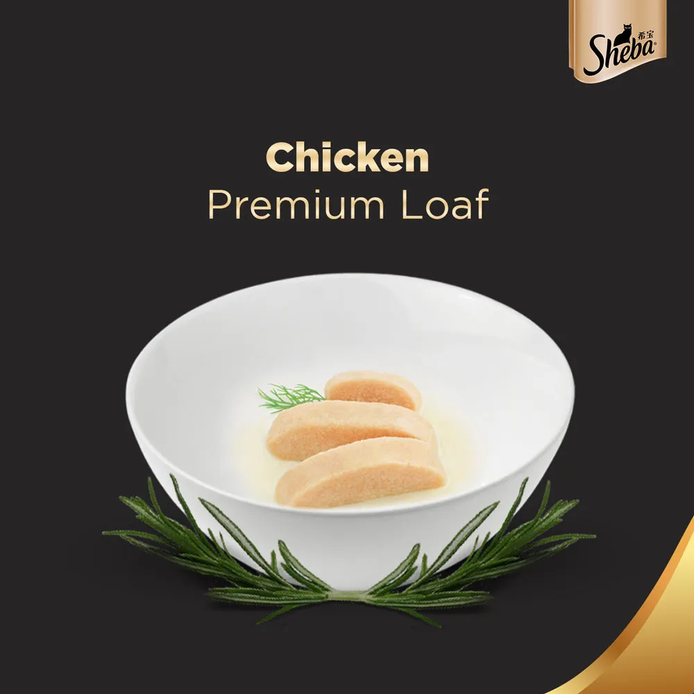 Sheba Chicken Loaf and Chicken With Tuna In Gravy Rich Premium Adult Fine Cat Wet Food Combo