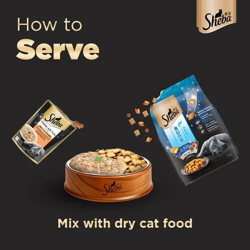 Sheba Chicken With Tuna In Gravy and Fish with Dry Bonito Flake Premium Cat Wet Food Combo