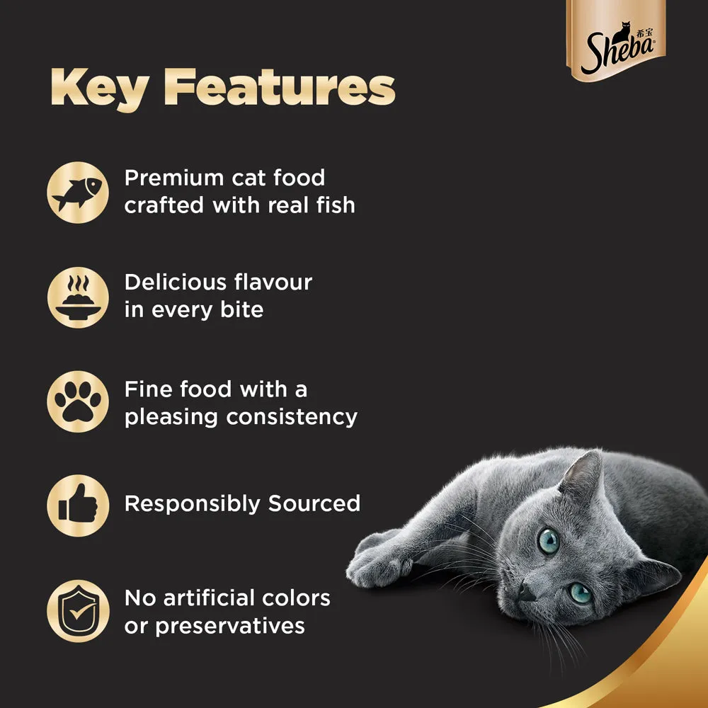 Sheba Chicken With Tuna In Gravy and Fish with Dry Bonito Flake Premium Cat Wet Food Combo