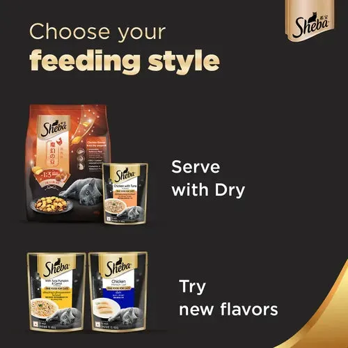 Sheba Chicken With Tuna In Gravy and Fish with Dry Bonito Flake Premium Cat Wet Food Combo