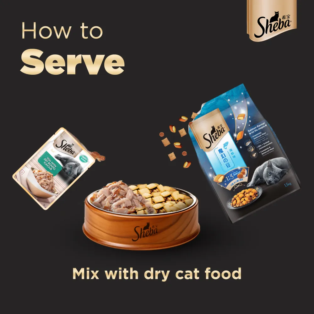 Sheba Fish with Dry Bonito, Maguro & Bream and Fish with Sasami Flake Premium Cat Wet Food Combo