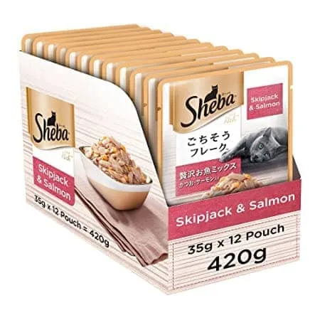 Sheba Fish with Sasami and Skipjack & Salmon Fish Mix Cat Wet Food Combo