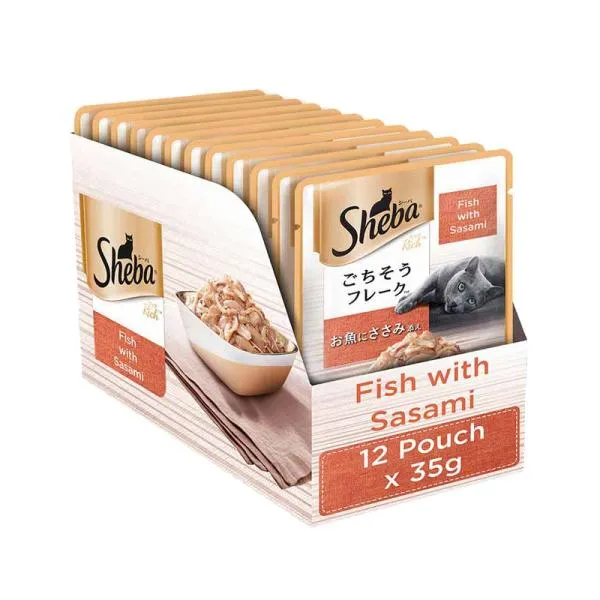 Sheba Maguro & Bream Fish Mix and Fish with Sasami Premium Cat Wet Food Combo