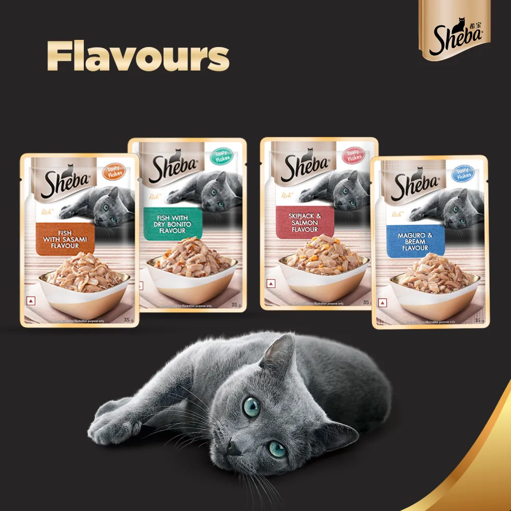 Sheba Maguro & Bream Fish Mix and Fish with Sasami Premium Cat Wet Food Combo