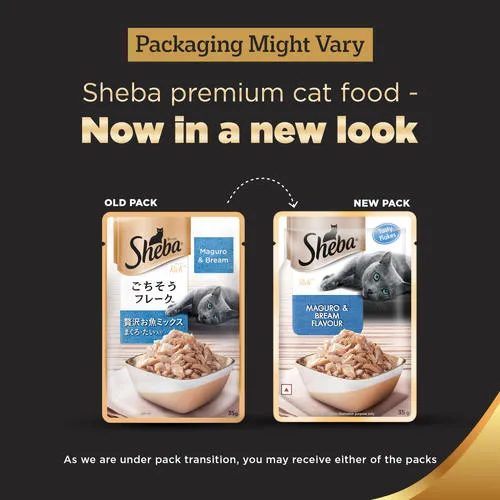 Sheba Maguro & Bream Fish Mix and Fish with Sasami Premium Cat Wet Food Combo