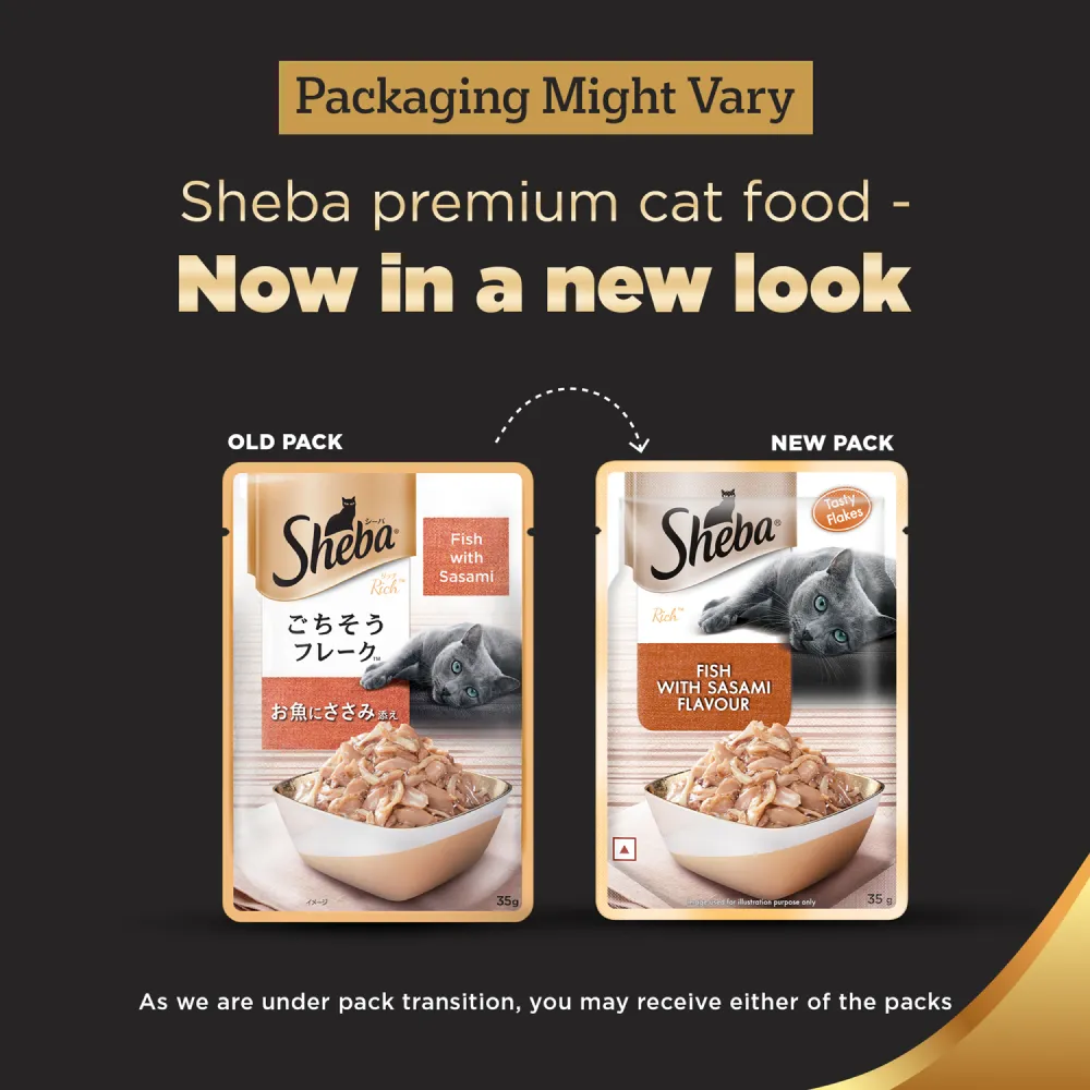 Sheba Skipjack & Salmon Fish, Maguro & Bream and Fish with Sasami Flake Premium Cat Wet Food Combo