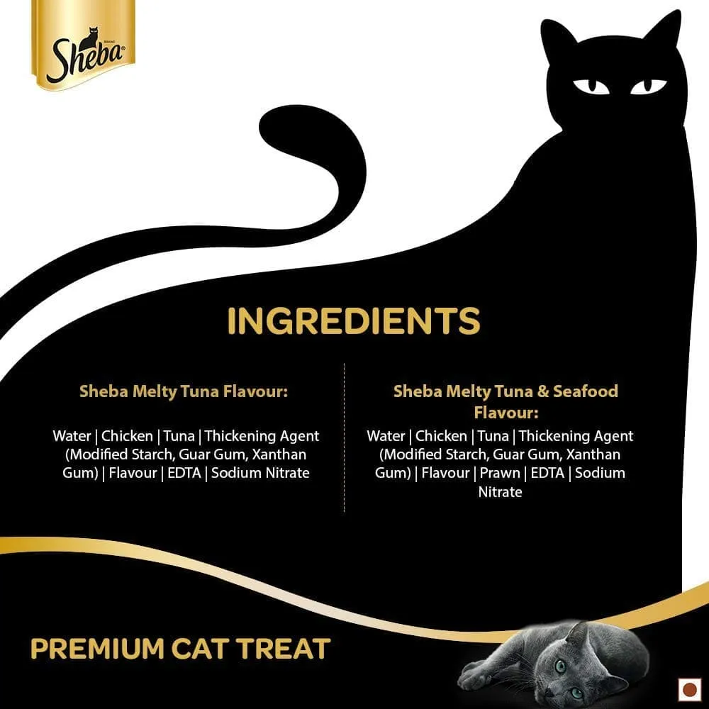 Sheba Tuna & Prawn Melty Treats with Trixie Matatabi Chew Sticks Combo for Cats