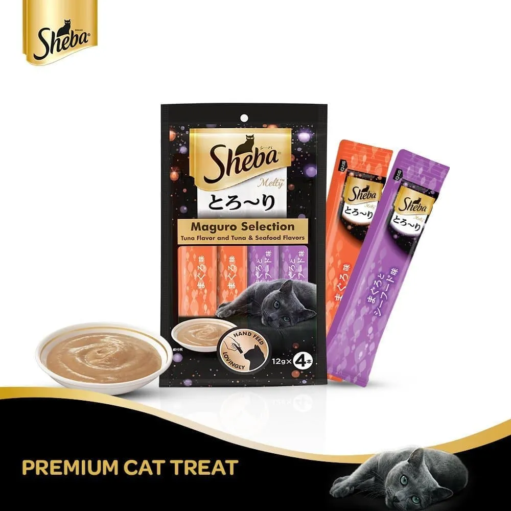Sheba Tuna & Prawn Melty Treats with Trixie Matatabi Chew Sticks Combo for Cats