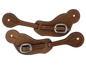 SHOWMAN MENS BASKET STAMP SPUR STRAP.